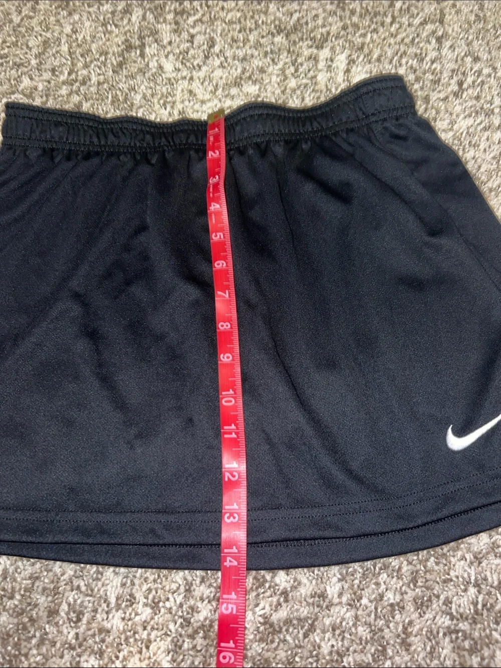 NWT! Nike Black Athletic Skirt with Drawstring and White Swoosh Accent Size MED